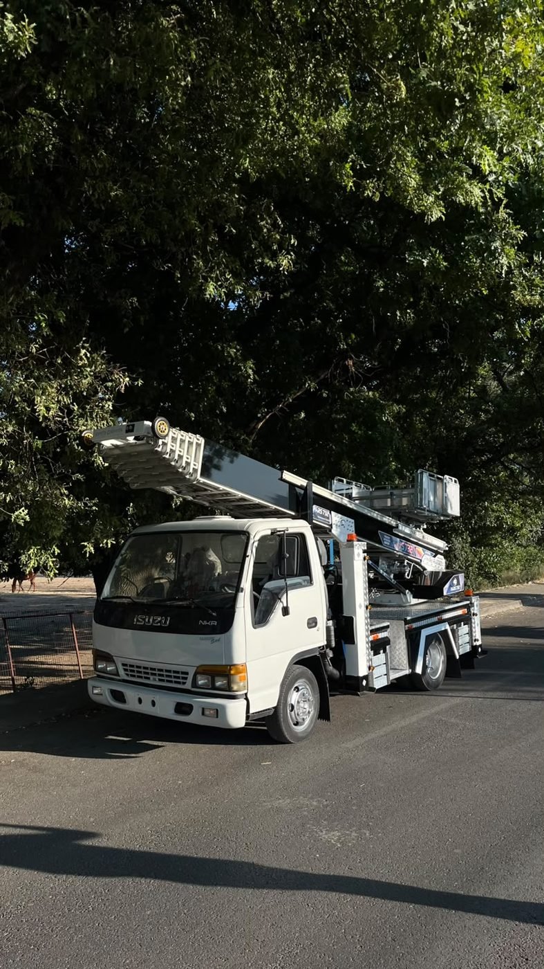 Yeğen mobil asansör aracı, boom açık halde